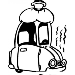 Dibujo para colorear Dibujo De Carro Viejo Enfermito Con Temperatura Para Pintar Y Colorear