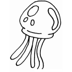 Dibujo para colorear Dibujo De Una Medusa De Mar Para Pintar Y Colorear