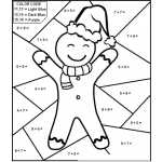 Dibujo para colorear Pintar Por Numeros En Ingles Con Sumas Para Ejercitar Las Matematicas