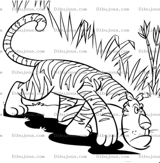 Dibujo para colorear Dibujo De Tigre Enojado Para Colorear