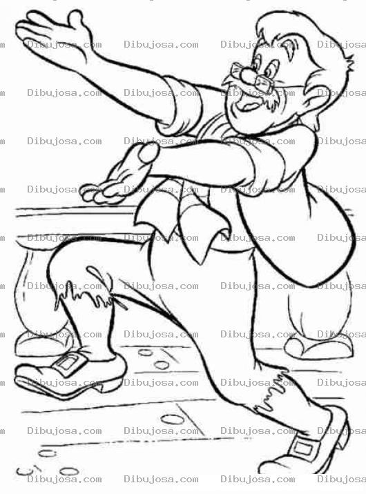 Dibujo para colorear Colorear a Gepeto