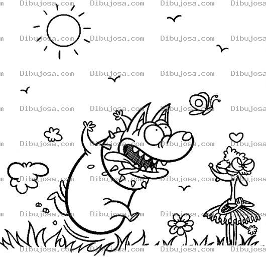Dibujo para colorear Dibujo De Perro Loco Para Pintar Y Colorear