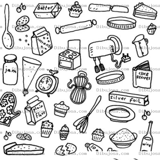 Dibujo para colorear Elementos De Cocina Para Colorear