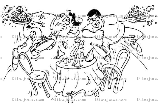 Dibujo para colorear Colorear Hombre Peleando En Un Restaurante