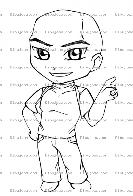 Dibujo para colorear Muchacho Calvo Para Pintar Y Colorear Nino Pelon