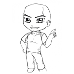 Dibujo para colorear Muchacho Calvo Para Pintar Y Colorear Nino Pelon