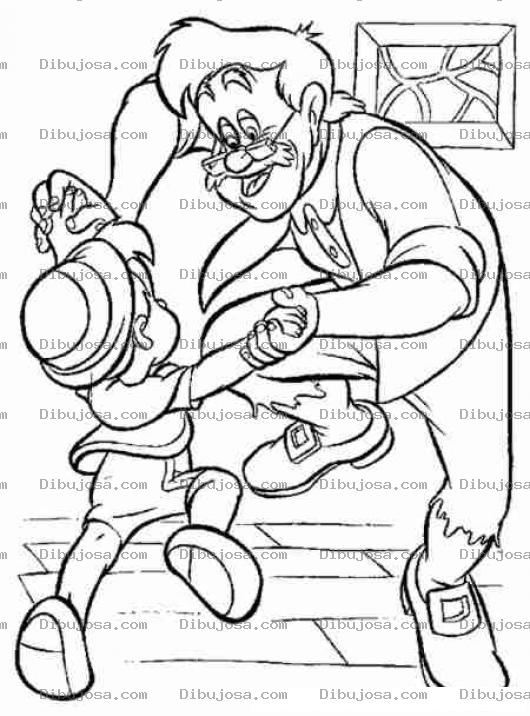 Dibujo para colorear Colorear a Pinocho bailando