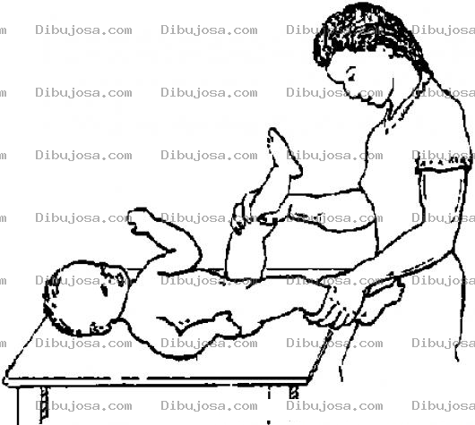 Dibujo para colorear Dibujo De Mujer Cambiando Panal A Un Bebe Para Colorear