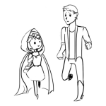 Dibujo para colorear Caperucita Roja Y El Principe Para Pintar Y Colorear