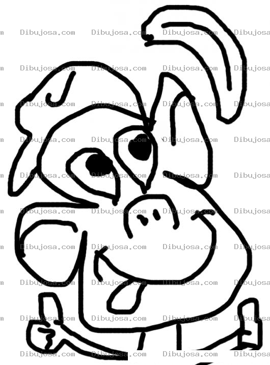 Dibujo para colorear Mono Hambriento Dibujo De Mico Deseandp Y Saboreandoae In Banano Para Colorear