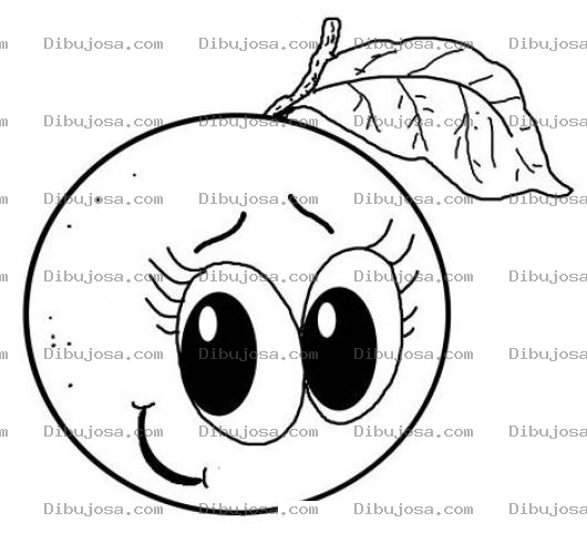 Dibujo para colorear Dibujo De Una Naranjita Para Pintar Y Colorear Naranja Con Ojos