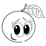 Dibujo para colorear Dibujo De Una Naranjita Para Pintar Y Colorear Naranja Con Ojos