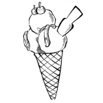 Dibujo para colorear Helado De Tres Bolas Para Colorear