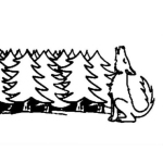 Dibujo para colorear Lobo Aullador Dibujo De Lobo En El Bosque Para Pintar Y Colorear Lobito Aullando