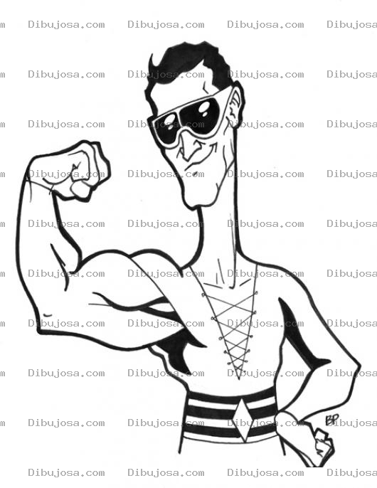 Dibujo para colorear Flaco Musculoso Para Pintar Y Colorear