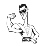 Dibujo para colorear Flaco Musculoso Para Pintar Y Colorear