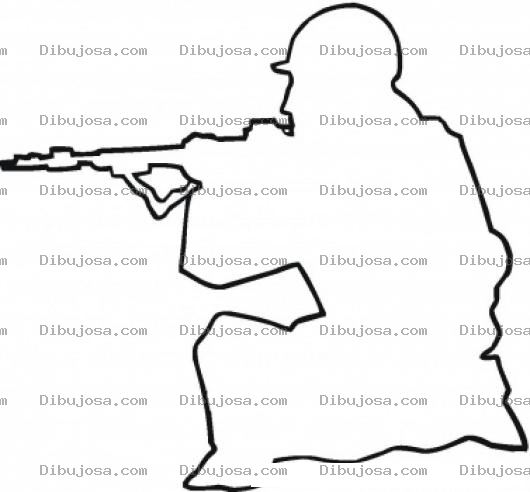 Dibujo para colorear Dibujo del perfil de un soldado