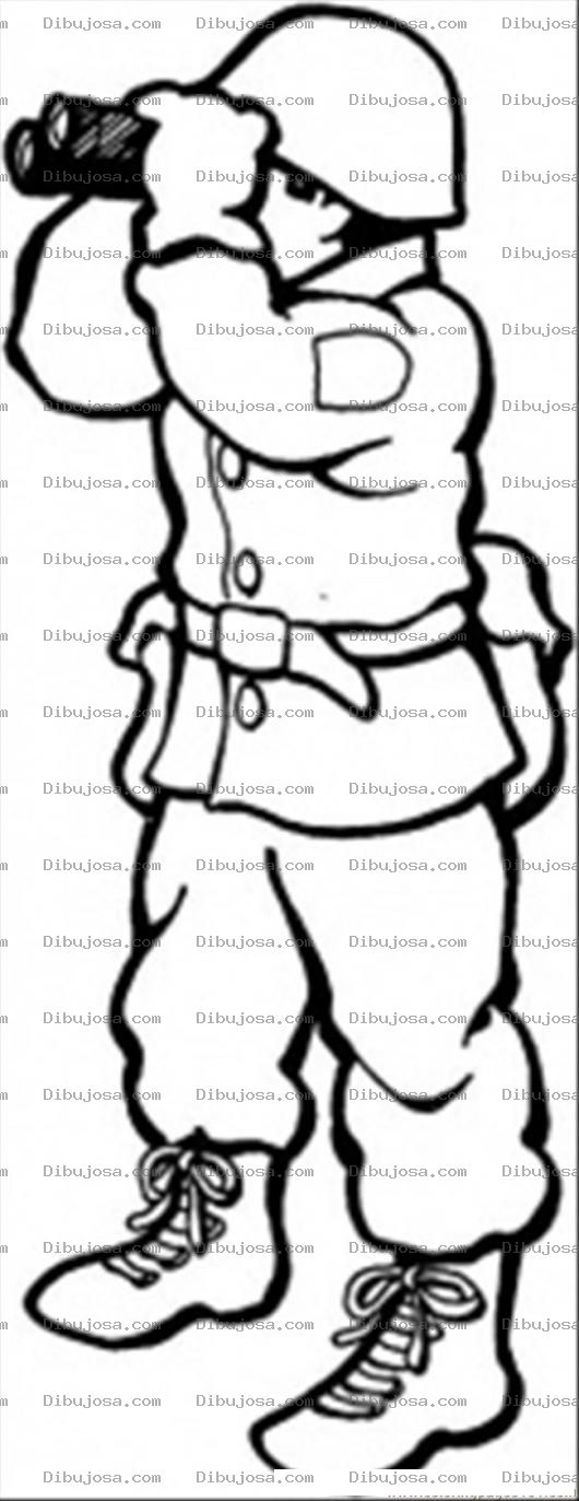 Dibujo para colorear Colorear militar con largavistas