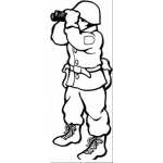 Dibujo para colorear Colorear militar con largavistas