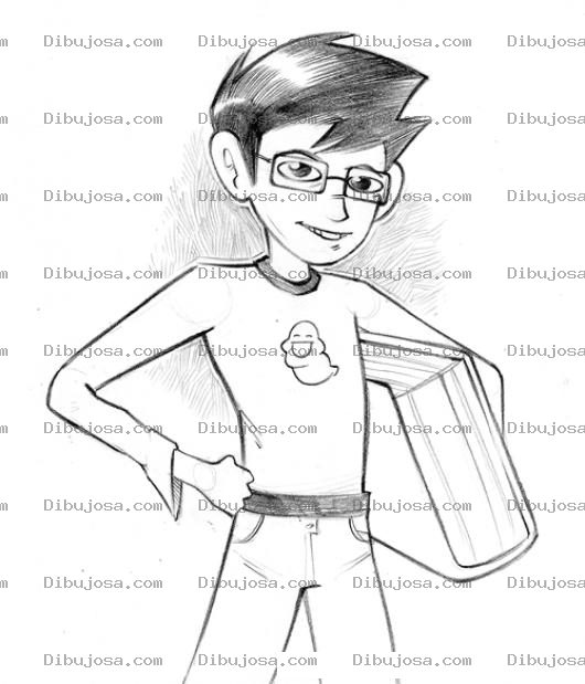 Dibujo para colorear Dibujo De Un Nino Estudioso Con Un Libro Gigante Para Pintar Y Colorear Super Nerd