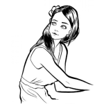Dibujo para colorear Dibujo De Chica Con Flor En El Pelo Para Colorear
