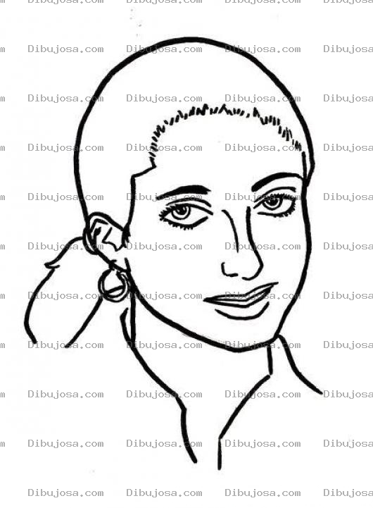 Dibujo para colorear Mujer Con Pelo Agarrado Con Una Cola Para Pintar Y Colorear