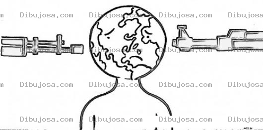 Dibujo para colorear Dibujo Del Mundo Amenazado Para Pintar Y Colorear