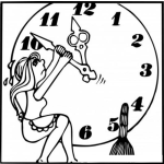 Dibujo para colorear Luchando Contra El Tiempo Dibujo De Mujer Tratando De Detener El Tiempo Para Pintar Y Colorear El Tiempo Pasa Y No Regresa