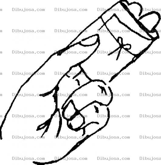 Dibujo para colorear Nota Amarrada En 2 Dedos Para Pintar Y Colorear