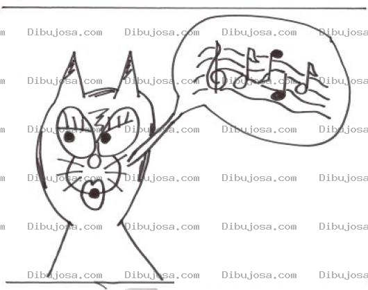 Dibujo para colorear Gato Silvador Dibujo De Gato Silvando Para Pintar Y Colorear Gatito Melodico
