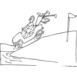 Dibujo para colorear Colorear carrito de golf directo al agua
