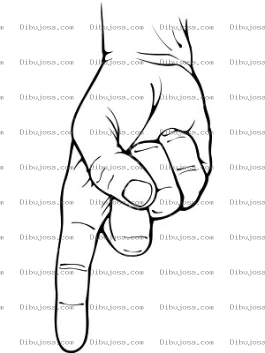 Dibujo para colorear Dedo Apuntando Para Abajo Para Pintar Y Colorear