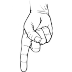 Dibujo para colorear Dedo Apuntando Para Abajo Para Pintar Y Colorear