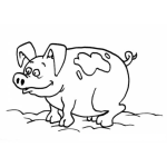 Dibujo para colorear Colorear un cerdo o marrano