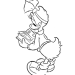 Dibujo para colorear Dibujo De Daisy Donald Leyendo Un Libro Para Pintar Y Colorear