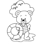 Dibujo para colorear Osito Salvavidas Para Pintar Y Colorear