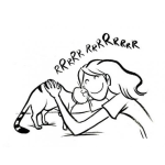 Dibujo para colorear Dibujo De Chica Con Gato Para Pintar Y Colorear