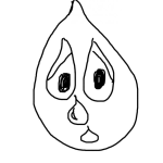Dibujo para colorear Cara De Gota Triste Para Colorear Y Pintar Gotita Infeliz