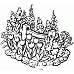 Dibujo para colorear Dibujo De Un Jardin De Flores Para Pintar Y Colorear