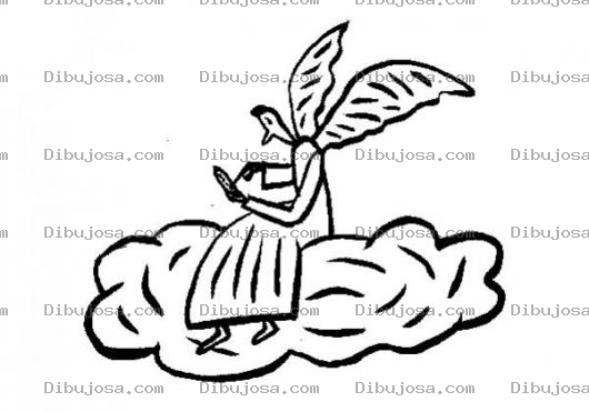 Dibujo para colorear Angel Con Celular Para Pintar Y Colorear