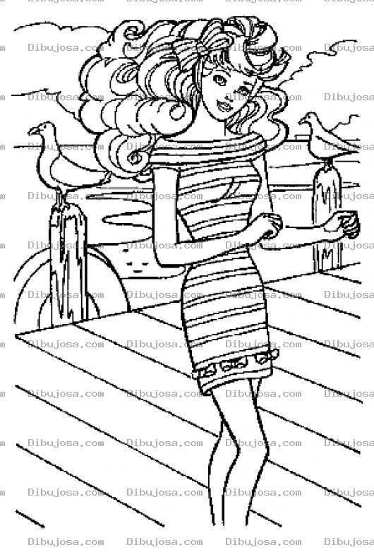Dibujo para colorear Elmuelle Dibujo De Barbie En El Muelle Para Pintar Y Colorear