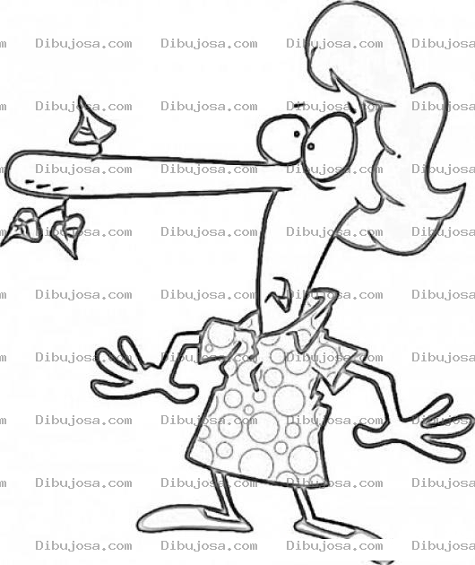 Dibujo para colorear Mujer Mentirosa Para Pintar Y Colorear A Una Mentirosamentirosa