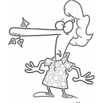 Dibujo para colorear Mujer Mentirosa Para Pintar Y Colorear A Una Mentirosamentirosa