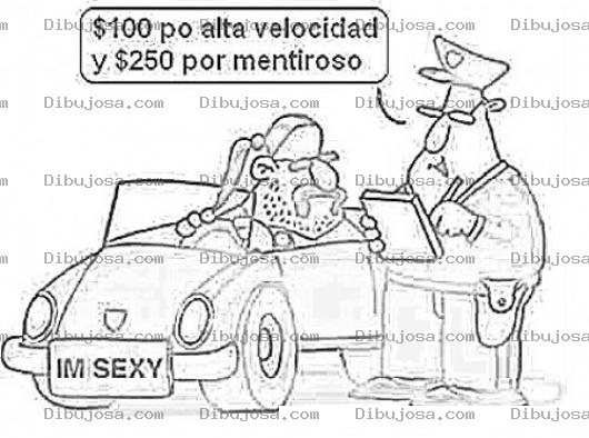 Dibujo para colorear Conductor Mentiroso Para Pintar Y Colorear Policia Poniendo Una Remision A Un Automovilista Mentiroso