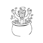 Dibujo para colorear Dibujo De Hombre En Una Olla De Oro Para Pintar Y Colorear