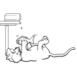 Dibujo para colorear Gato Jugando Con Un Pescado Para Pintar Y Colorear