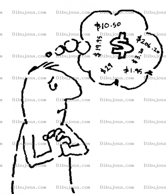 Dibujo para colorear Necesito Dinero Dibujo De Hombre Sin Dinero Pensando En Todas Las Deudas Que Tiene Que Pagar Para Pintar Y Colorear Deudor Angustiado Pensando En Dinero