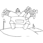 Dibujo para colorear Colorear carrito con palos de golf