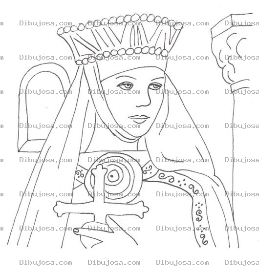 Dibujo para colorear Reina Sin Rey Dibujo De Una Reyna Solitaria Para Pintar Y Colorear