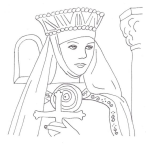Dibujo para colorear Reina Sin Rey Dibujo De Una Reyna Solitaria Para Pintar Y Colorear